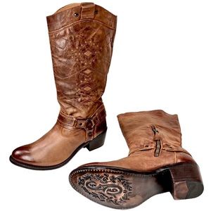 Double H Womens 10 Harness‎ Brown Leather Western Boots Sonora Line